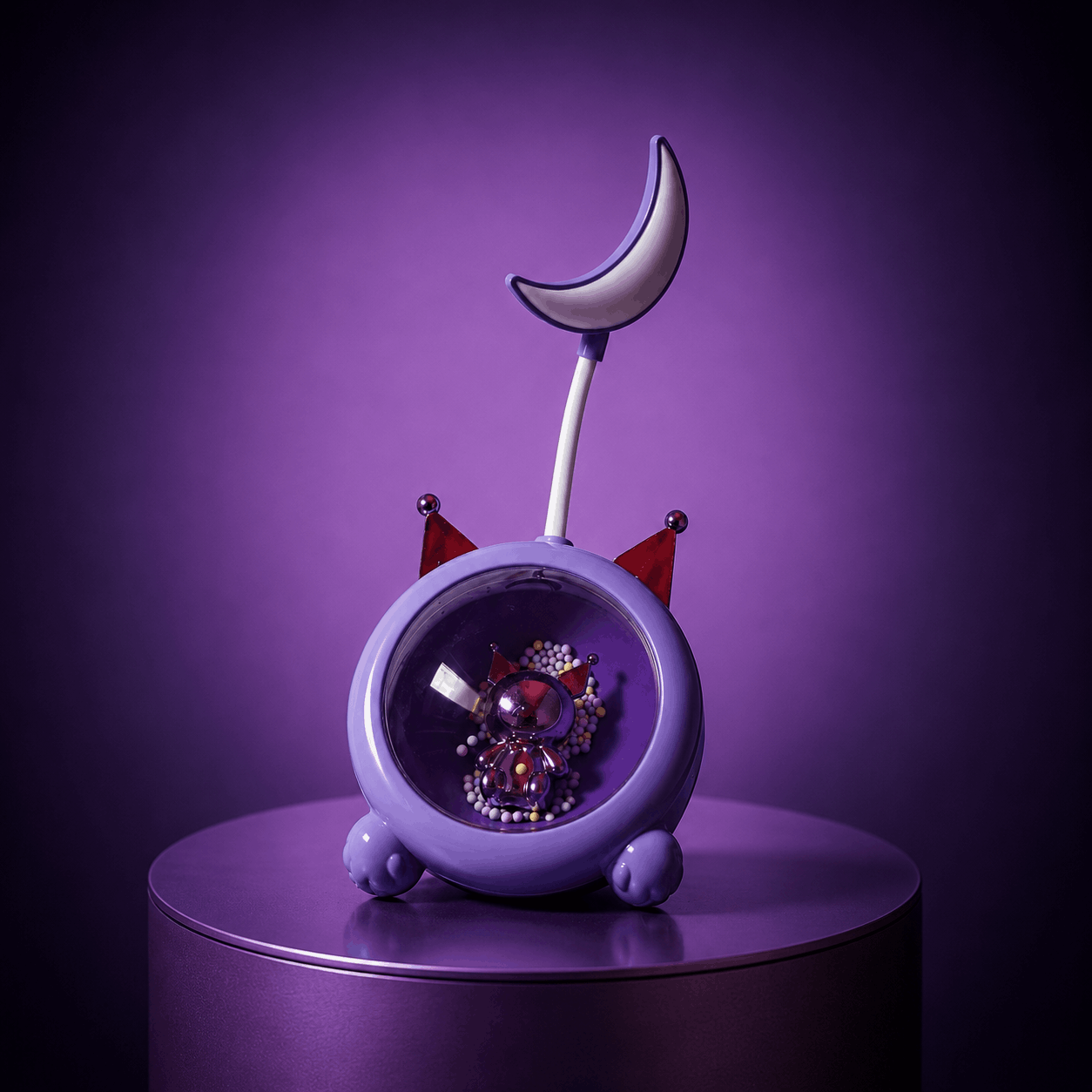 Crescent Moon LED Study Lamp with Character Base !