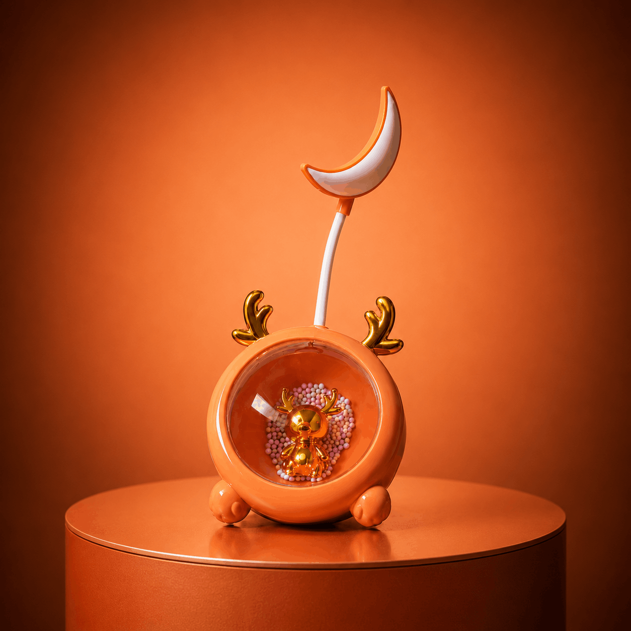 Crescent Moon LED Study Lamp with Character Base !