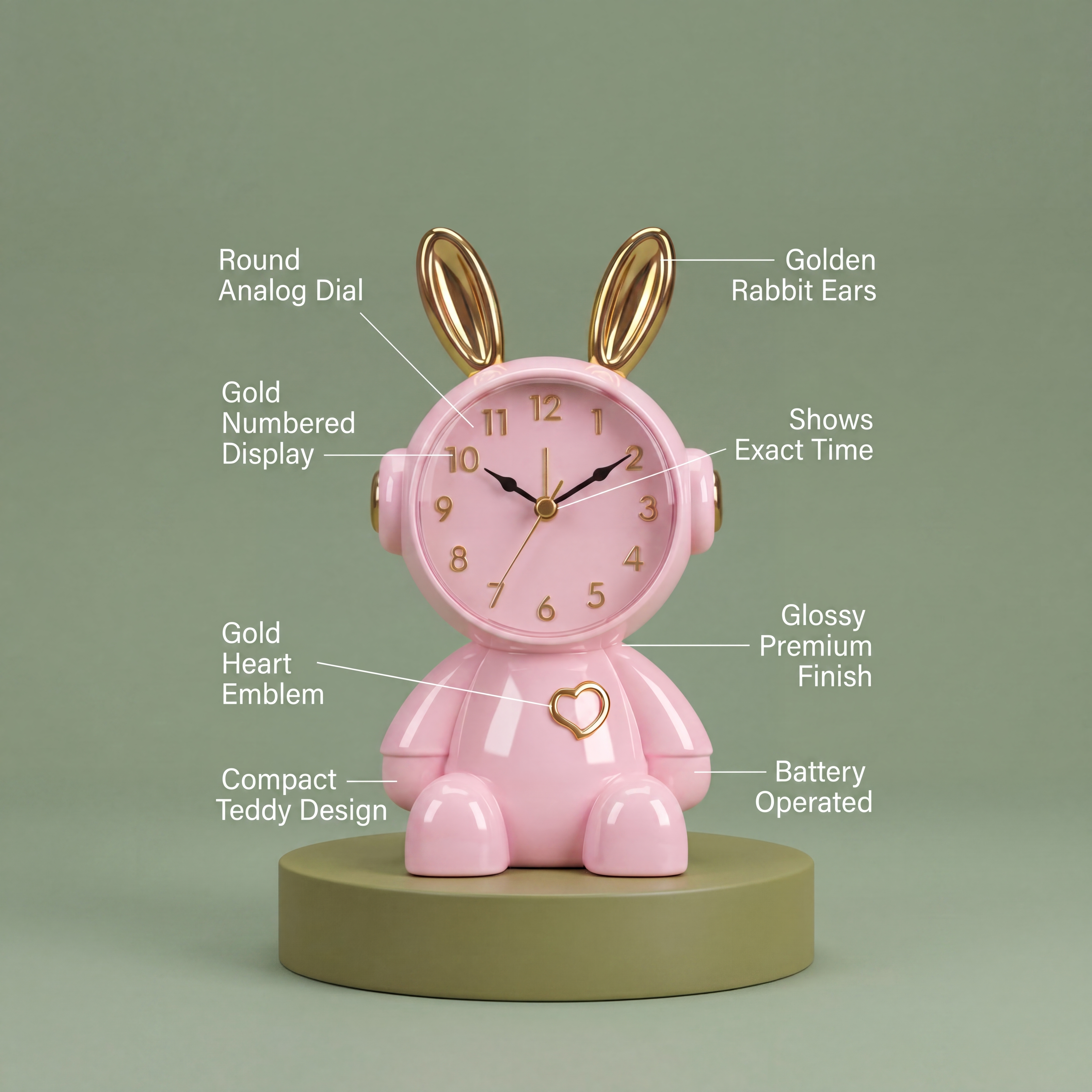 Astronaut Bunny Analog Table Clock !