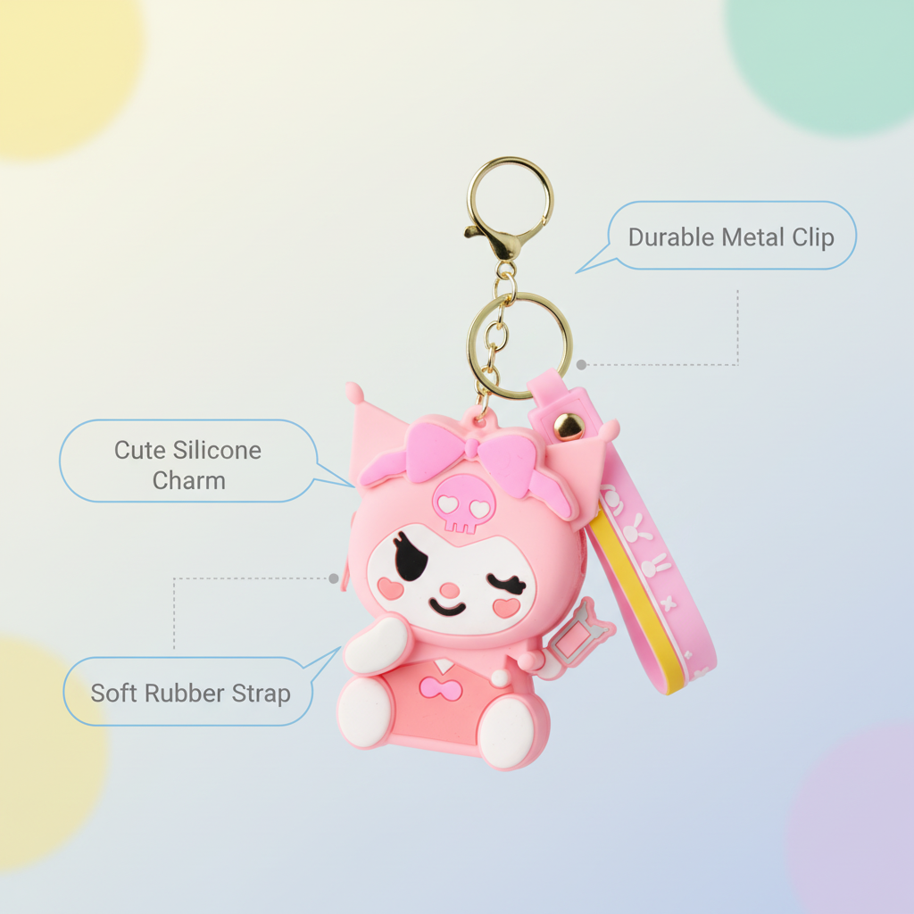 Kuromi Character Silicone Coin Pouch