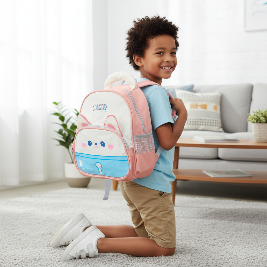 Lavender Happy Kitty Toddler Backpack