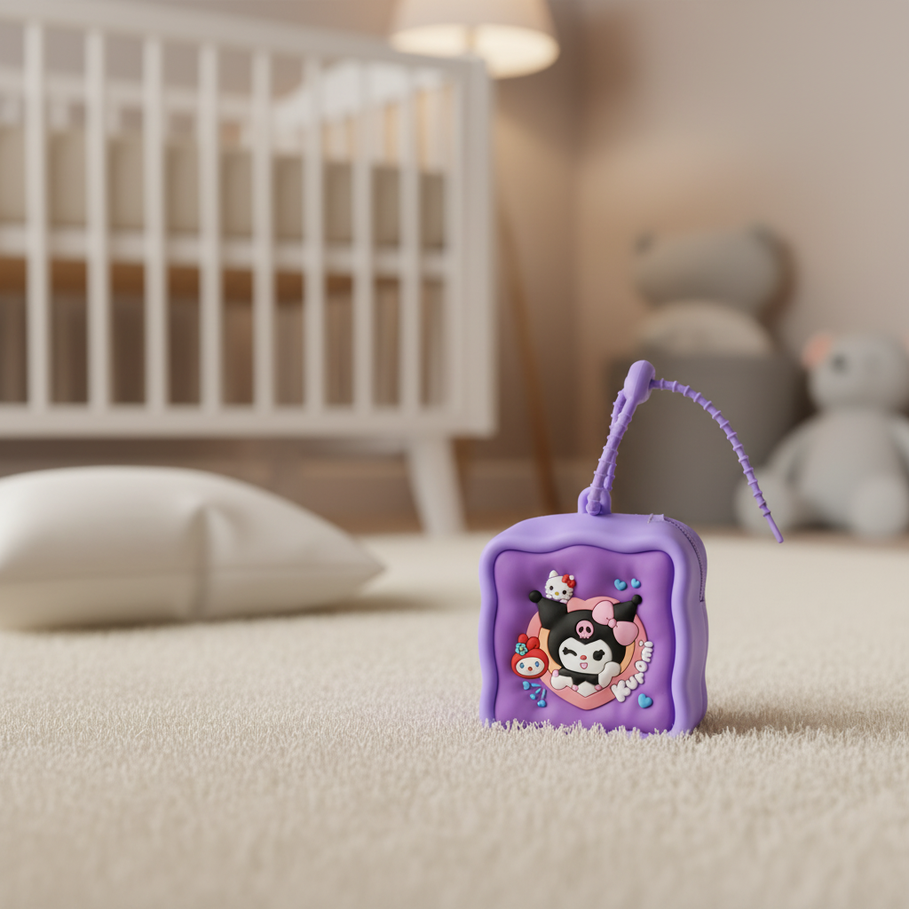 Kuromi Purple Square Silicone Coin Pouch