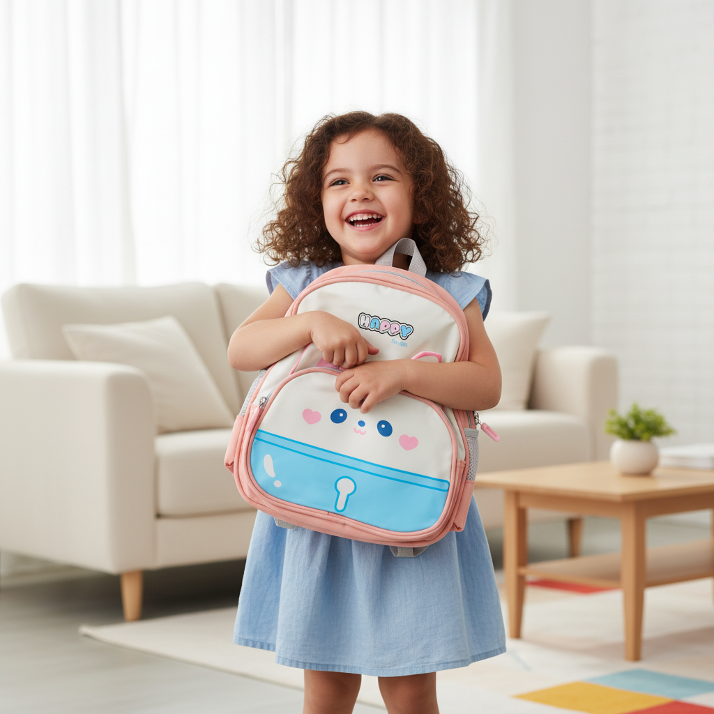 Lavender Happy Kitty Toddler Backpack