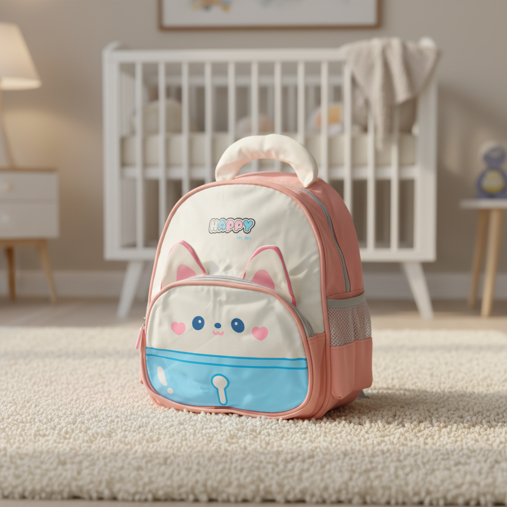Lavender Happy Kitty Toddler Backpack