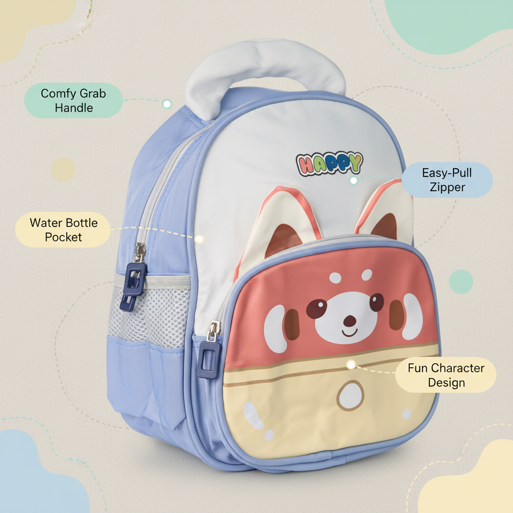 Lavender Happy Kitty Toddler Backpack