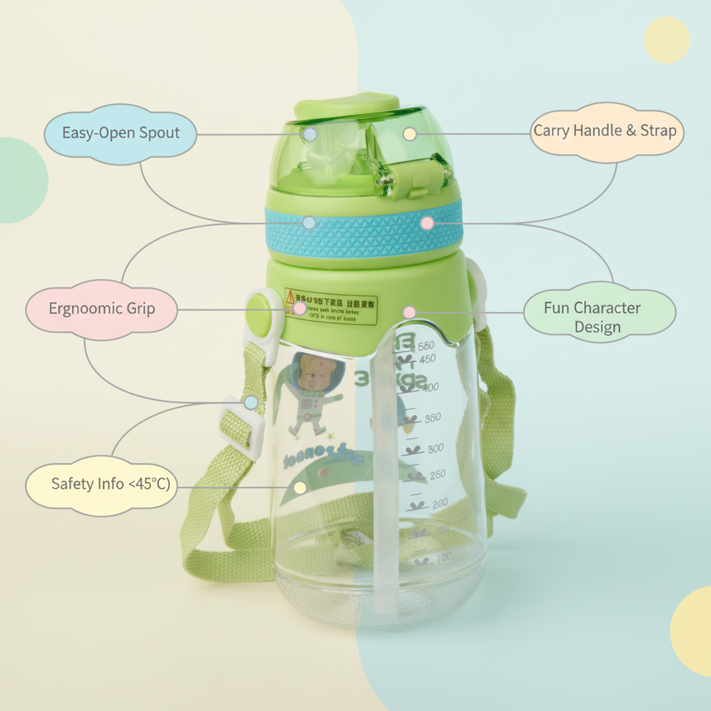 Astro Explorer Kids Straw Bottle