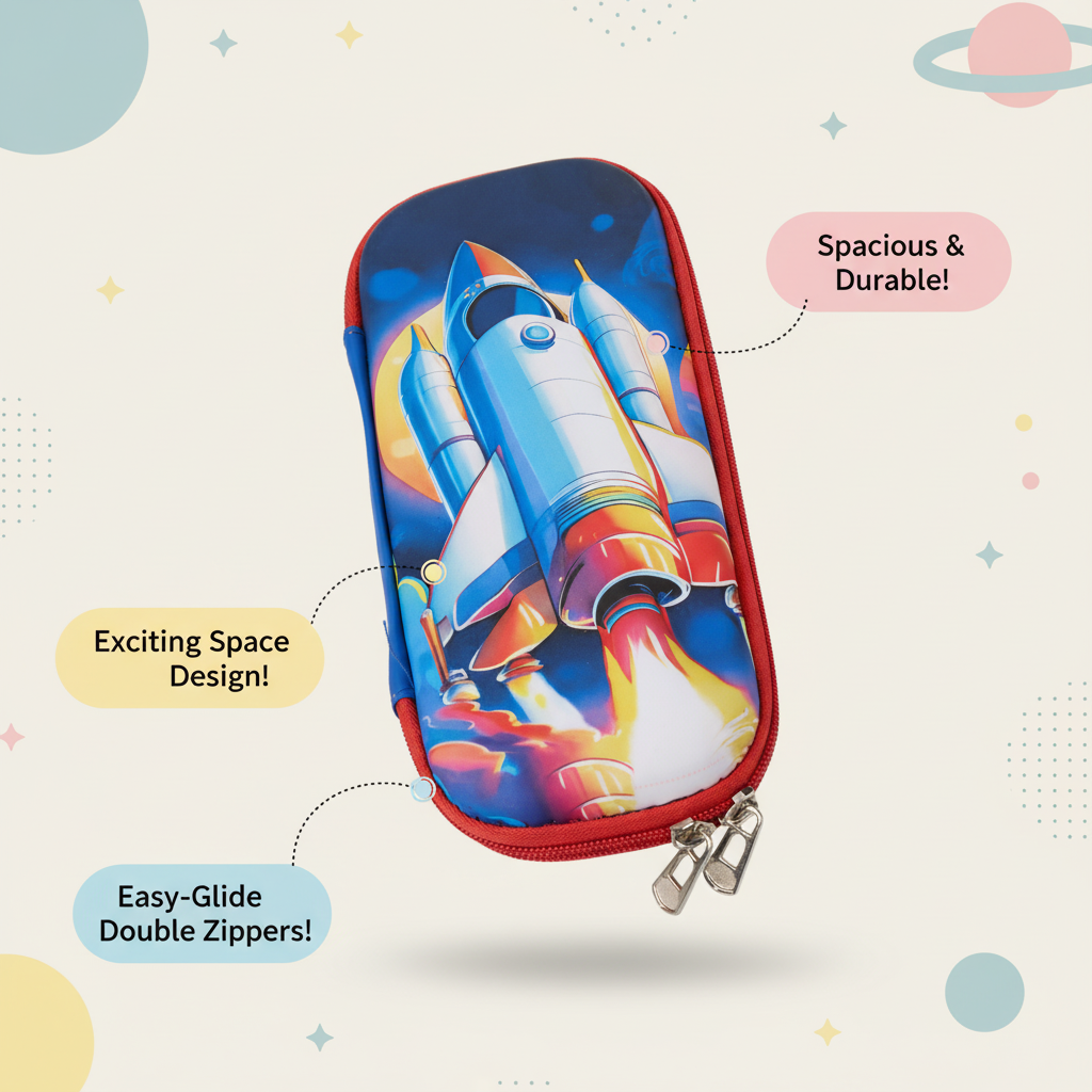Galaxy Astronaut Zipper Pencil Pouch