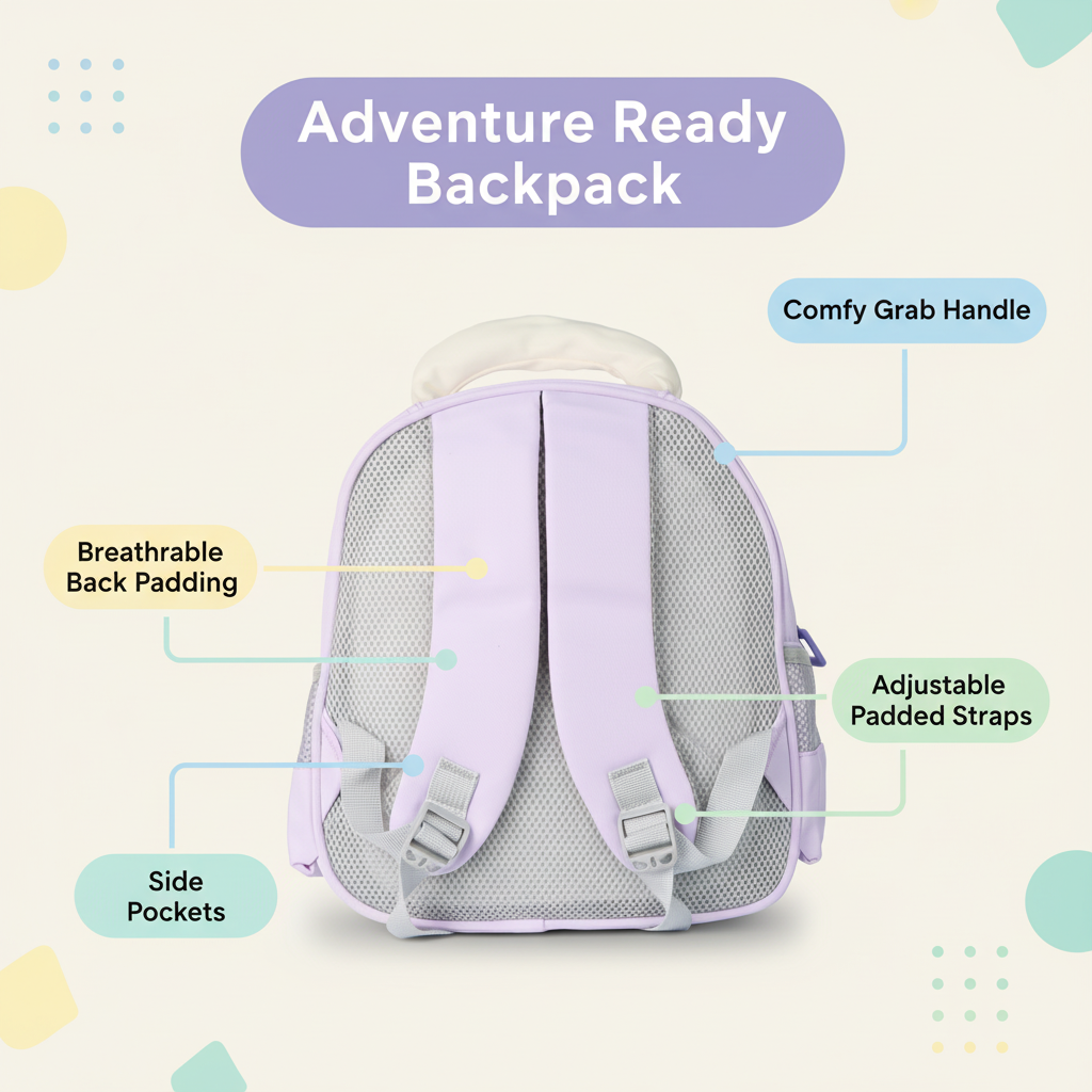 Lavender Happy Kitty Toddler Backpack