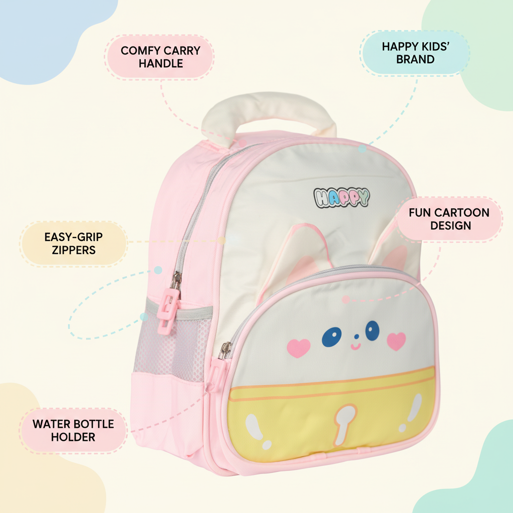 Lavender Happy Kitty Toddler Backpack