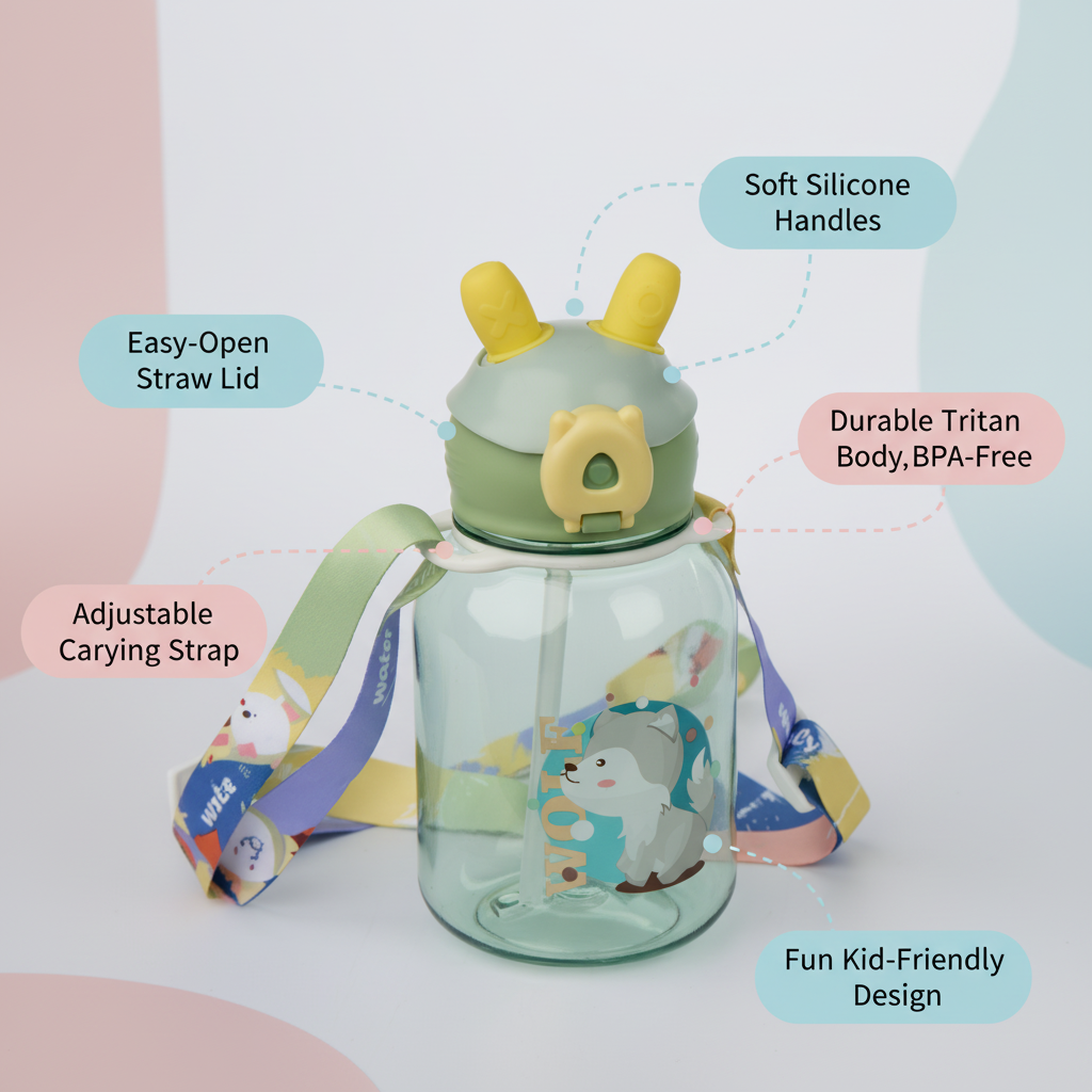Frosty Wolf Adventure Kids Bottle