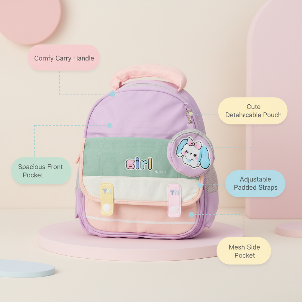 Lavender Puppy Toddler Backpack