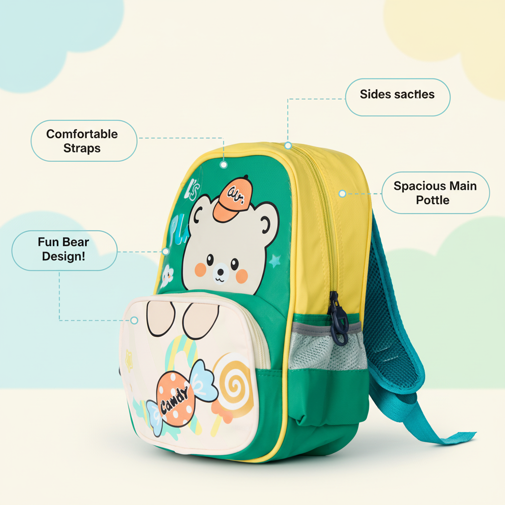 Green Candy Bear Toddler Backpack