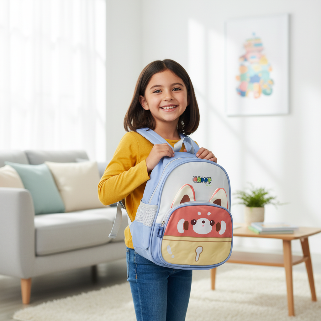 Lavender Happy Kitty Toddler Backpack