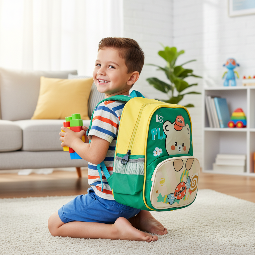Green Candy Bear Toddler Backpack