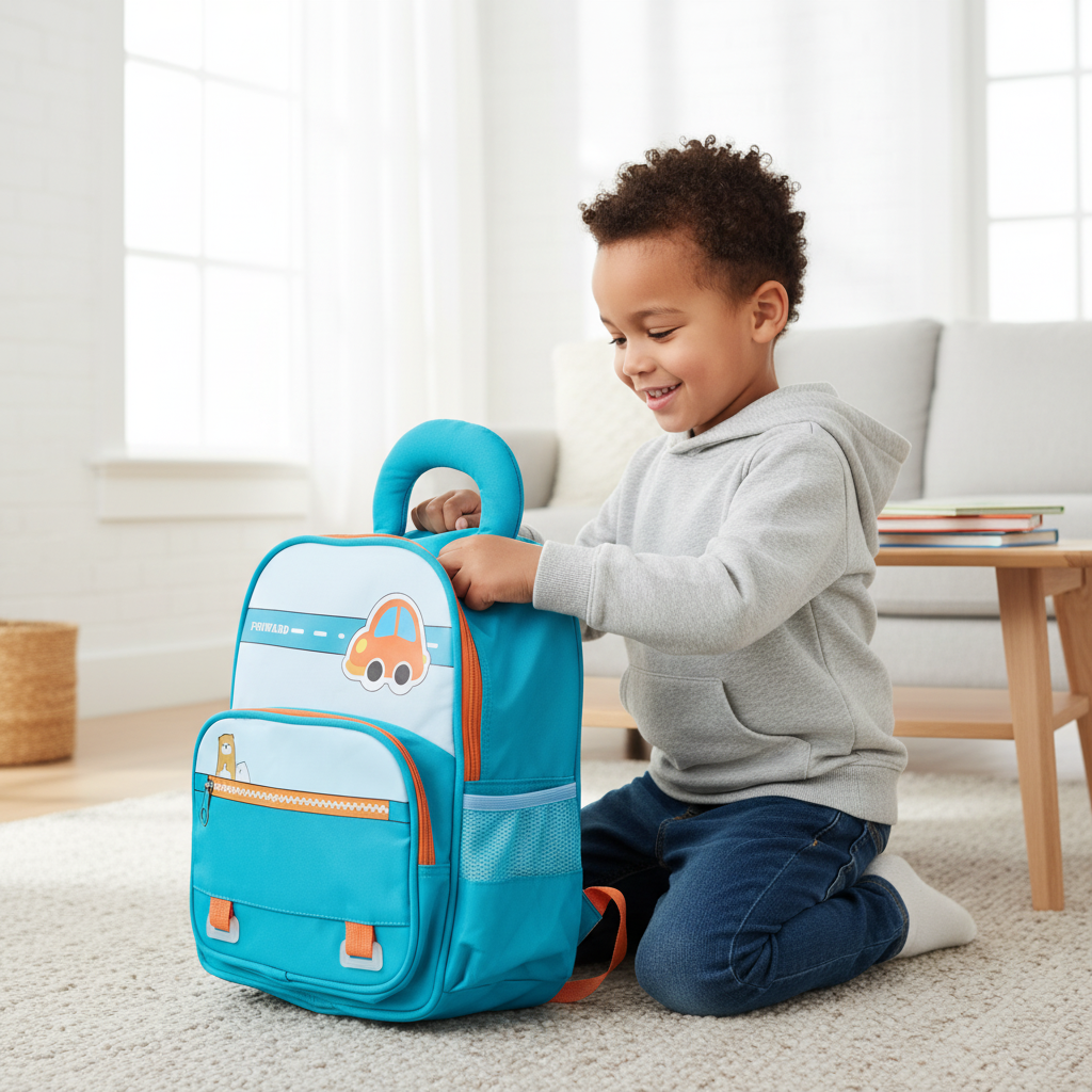 Forest Green Car Explorer Toddler Backpack