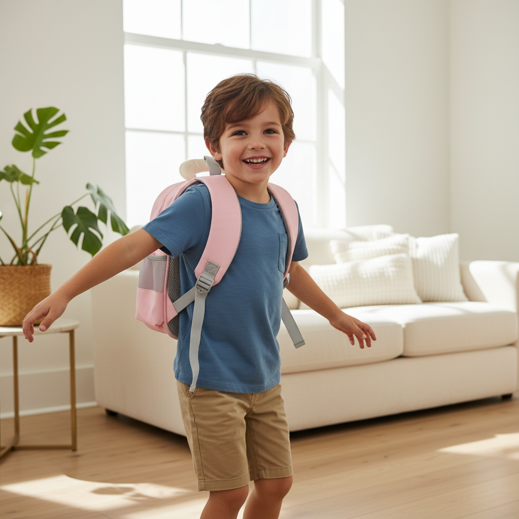 Lavender Happy Kitty Toddler Backpack