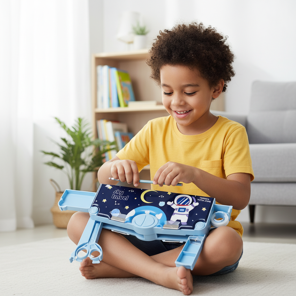 Happy Unicorn Utility Pencil Box with Sharpener