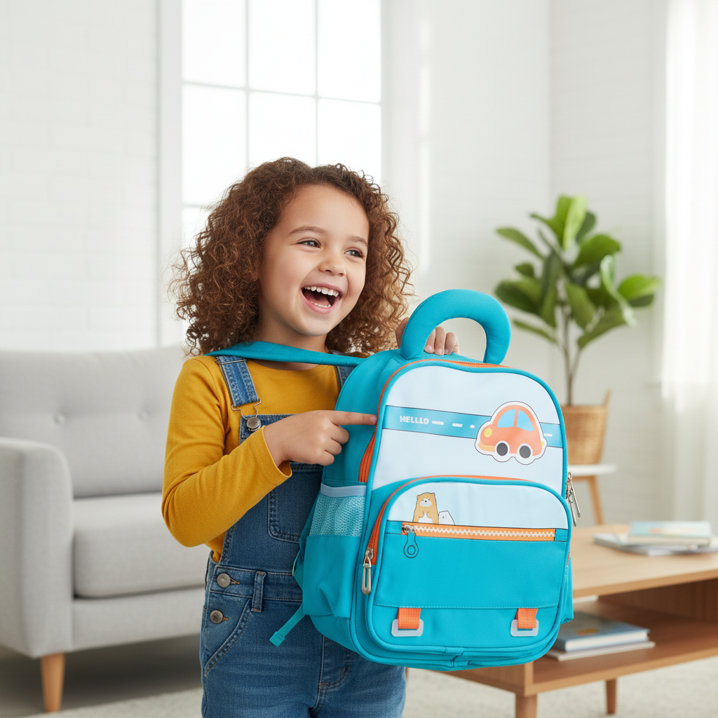 Forest Green Car Explorer Toddler Backpack