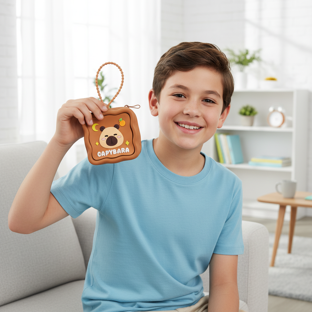 Capybara Square Silicone Coin Pouch