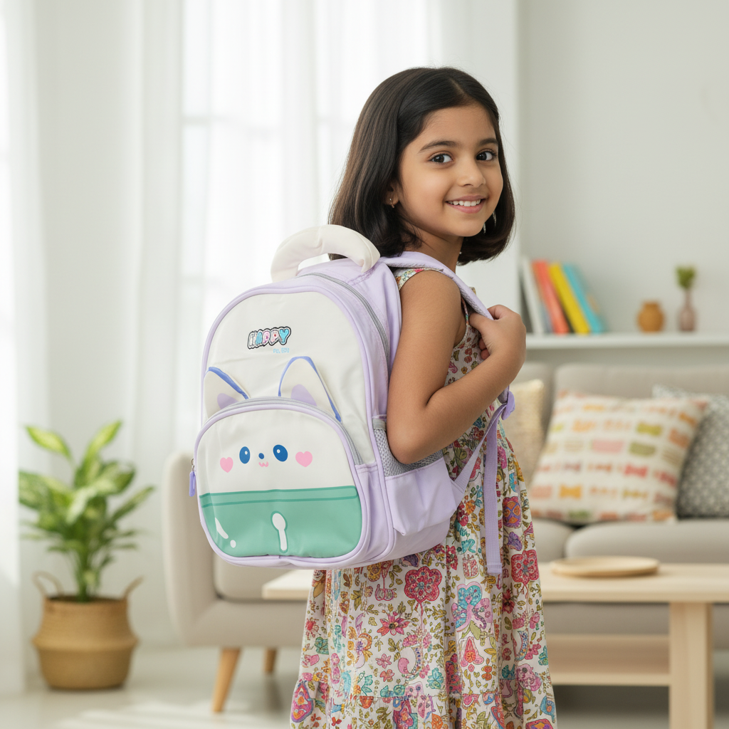 Lavender Happy Kitty Toddler Backpack