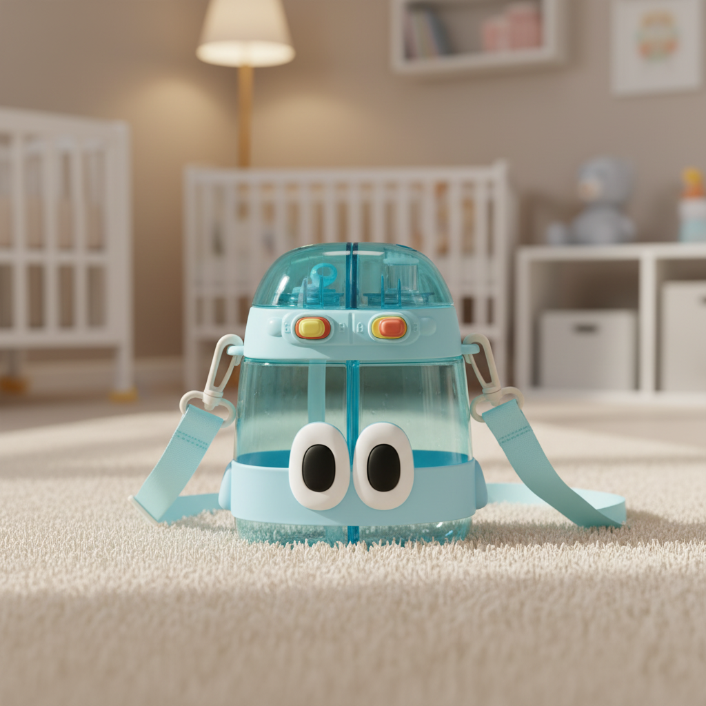 Blue Robo-Eyes Dual Sipper Bottle