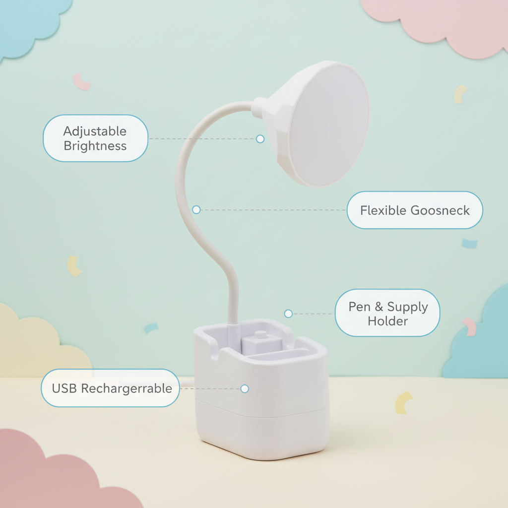 Mini Desk Organizer Lamp