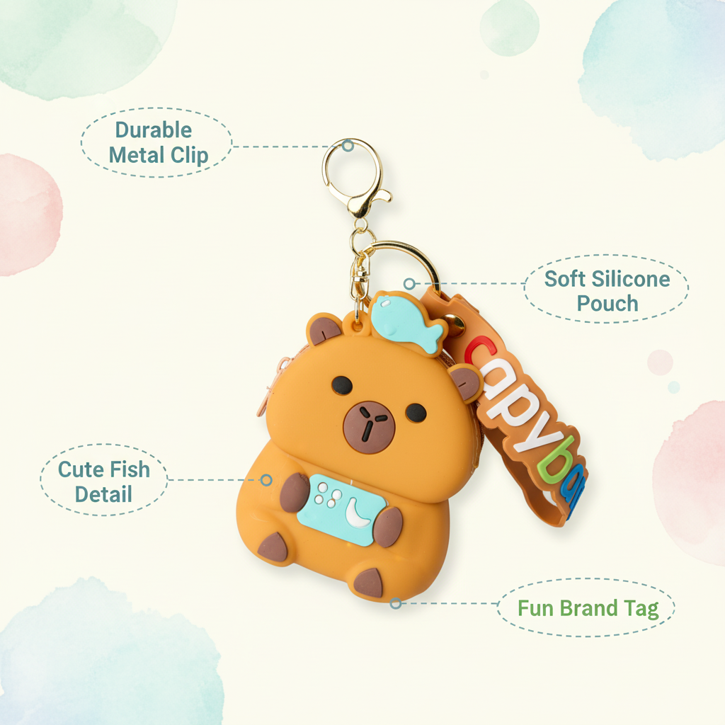 Capybara Coin Pouch – Fish Top Edition